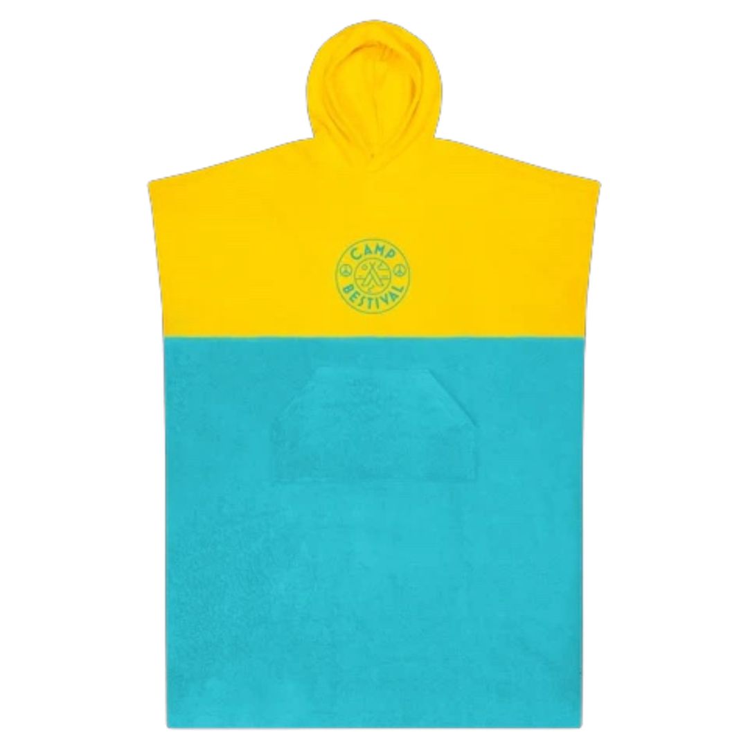 Camp Bestival Yellow and Teal Kids Surf Towel